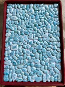 Lot de cabochons en larimar naturel, larimar bleu poli, pierre précieuse en vrac pour la fabrication de bijoux, vente en gros - Product Image 3