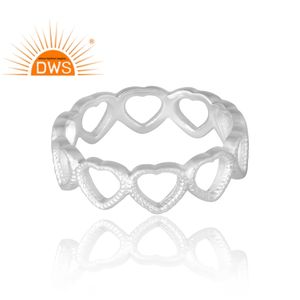 Diseño hecho a mano 925 anillo de banda de corazón de plata esterlina diseño personalizado joyería para mujer regalo para sus fiestas, ocasiones, - Product Image 4