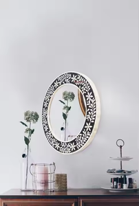 Best Quality round Shape Mother Pearl Wall Decorative <b>Mirror</b> Modern Design by crescent crafts - Product Image 4