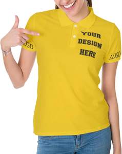 Camisetas Polo personalizadas para mujer al mejor precio, cómodas camisetas de verano de diseño liso de color sólido de tela de algodón para mujer de oficina - Product Image 1