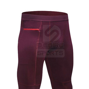 Leggings de fitness pour hommes en gros, avec logo personnalisé, taille élastique, séchage rapide, respirants, en Spandex/Polyester, longueur intégrale, haute qualité - Product Image 4