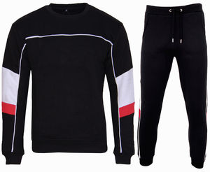 Hommes crewneck pipping Survêtement à capuche Jogging bas Raglan pull Jogger style formel Logo personnalisé - Product Image 1