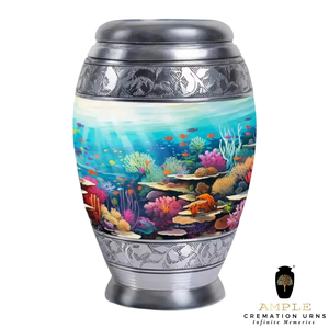 Urnas de cremación de aluminio hechas a mano, diseño de peces, urnas de cremación con revestimiento Meena, diseño a prueba de fugas, recuerdo 3 Cu y grande 220 Cu - Product Image 4