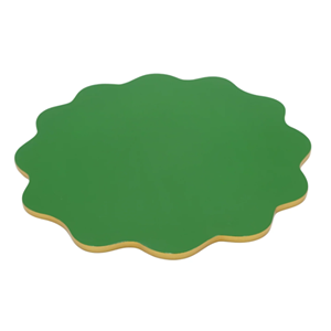 Mantel Individual Verde Festoneado con Laca de Alto Brillo, Pulido a Mano, Esencial para Decoración de Mesa de Catering, de Vietnam - Product Image 1