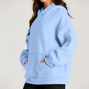 Sweat à capuche tricoté pour femme, style streetwear décontracté et tendance, respirant, écologique, coupe épaules tombantes, avec capuche doublée, pour l'hiver et l'automne, avec badge - Product Image 3