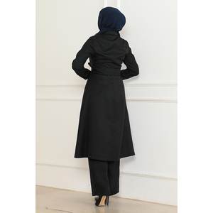 Conjunto Casual Indigo Detail 6143, Top Midi Largo con Detalles Elegantes, 100% Poliéster, Mangas Largas, Cuello Redondo - Product Image 4