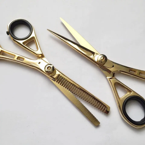 Ciseaux de coiffure et d'éclaircissage de qualité supérieure plaqués or, en acier japonais durable, design tendance, 6,5 pouces - Product Image 2