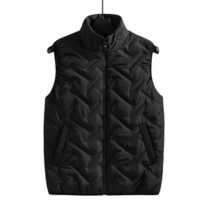 Gilet matelassé épais et chaud pour hommes, veste formelle à capuche respirante multi-poches sans manches de grande taille pour le printemps - Product Image 1