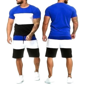 Ensemble deux pièces décontracté d'été pour hommes T-Shirt et short 290gsm coton éponge séchage rapide respirant unisexe design surdimensionné personnalisable - Product Image 2