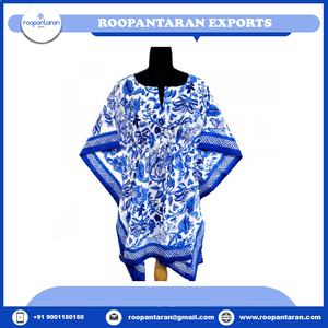 New Arrival Indian Manufacturer <b>Kaftan</b> Free Size 100% Cotton Hand Block Printed Beautiful Beach <b>Kaftans</b> for Sale at Best Price - Product Image 6