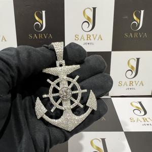 Pendentif en argent sterling 925 certifié IGI, diamant taille brillant VVS, style hip-hop, fête, unisexe, pendentifs et breloques raffinés - Product Image 4