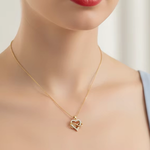 จี้รูปหัวใจอินฟินิตี้สำหรับผู้หญิง ทำจากทอง 14K และเพชรแท้ |   0.37 กะรัต |   เครื่องประดับคุณภาพสูง มีบริการสั่งซื้อจำนวนมาก - Product Image 5