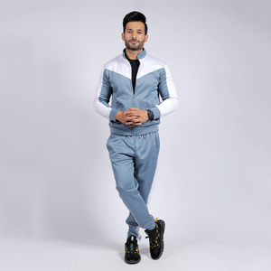 Ensemble de survêtement de jogging pour homme avec design patchwork, taille adulte, 2 pièces, avec logo personnalisé, comprenant un sweat à capuche à cordon et un pantalon de survêtement, 100% coton - Product Image 1