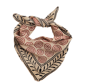 ผ้าพันคอผ้าพันคอผ้าพันคอพิมพ์ลายบล็อกย้อมสีธรรมชาติผ้าพันคอผ้าฝ้ายออร์แกนิคสีธรรมชาติทำด้วยมือ - Product Image 1