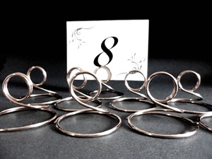 Porte-cartes en argent brillant Accessoire de bureau accrocheur pour bureau Cartes de lieu de mariage ou style d'événement - Product Image 2