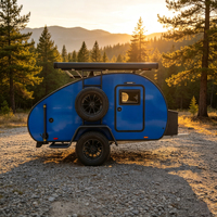 Caravane de voyage légère entièrement équipée, mini-caravane de route, camping-car, cuisine, rangement, aventure, camping, certifiée CE