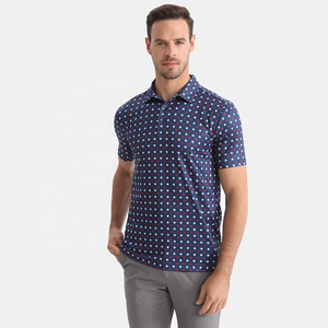 Custom OEM Men Brand Quality Spandex Polyester New Sublimation Pattern Print Dry Fit UPF 50+ Sports Golf Polo T Shirts - Product Image 1
