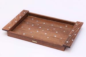 Bandeja de servicio personalizada de madera de acacia, respetuosa con el medio ambiente y segura para alimentos para el hogar y hoteles, vajilla decorativa de cocina multiusos - Product Image 2