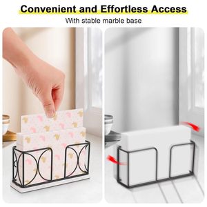 Marble Base Napkin Holder Metal <b>Table</b> Top Napkin Stand All Purpose Kitchen Bathroom <b>Vanity</b> Accessory Kitchen Decor Accessories - Product Image 6