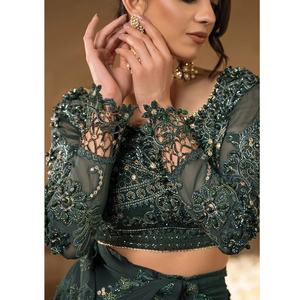 Nouvel arrivage de saris brodés de créateurs pakistanais pour fête, fabrication professionnelle, saris de mariage et de fête pour femmes - Product Image 5