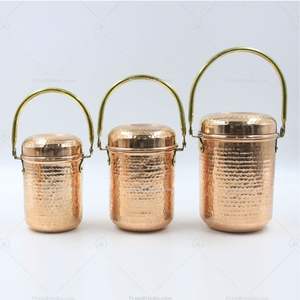 Rustic <b>Copper</b> Canister Set With Wooden Knobs And Wide Mouth Jars Ideal For Easily Storing And Accessing <b>Kitchen</b> Staples - Product Image 6