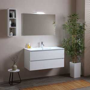 Mobile Bagno Sospeso Bianco Belize 100cm con Cassetti - Set Bagno - Product Image 1