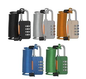 4 अंकों का संयोजन हेलमेट पैडलॉक केबल लॉक जिम लॉक, बाइक लॉकर यात्रा सामान के लिए 3.28फीट लचीला स्टील लॉक - Product Image 1