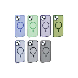 Coque en silicone gris Netzy pour iPhone 14 14 Plus 13 Pro Max Plus - Compatible MagSafe avec SAFA Sio, surface arrière mate givrée - Product Image 2