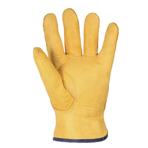 Gants XL en cuir de mouton véritable personnalisables pour hommes, hiver, doublure en coton imperméable, manchette renforcée, gants de conduite antidérapants - Product Image 3