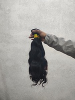 Ekstensi Rambut Virgin Body Wave India Selatan Mentah 20 Inch, Kutikula Tersusun Rapi, Rambut Alami, Bebas Proses Kimia, Siap untuk Perm