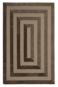 Dual Tone Tan <b>Brown</b> Charcoal 100% <b>Wool</b> Thin Medium Pile Hand Tufted Modern Geometrical Design Eco-Friendly Rectangle Rug for - Product Image 2