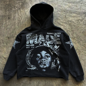 Streetwear personnalisé vintage, sweat à capuche bouffant Boxy, imprimé numérique, polaire éponge française régulière, graphique hiver 100% coton écologique - Product Image 5