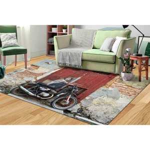 Tapis de moto imprimé en 3D avec motifs graffiti - Tapis antidérapant personnalisé, avec poils doux - Product Image 3