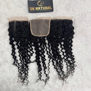 Extension de cheveux humains indiens 6x6 fermeture à dentelle style bouclé profond cheveux traités cheveux de bonne longueur - Product Image 3