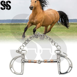 Bridon à double articulation avec anneau en D en acier inoxydable de qualité supérieure, soulagement maximal de la langue, support latéral stable, empêche le refoulement du bit par le cheval - Product Image 3