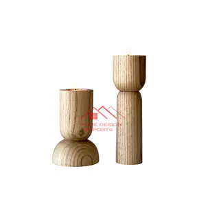 luxury Home Hotel Decortaive Wooden candle Holder 2024 Latest Design Home Tabletop Decor Candle Holder