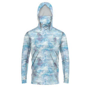 Impresión de alta calidad UPF50 + Protección solar Camisa de pesca transpirable de secado rápido Manga larga con sublimación con capucha Diseño OEM - Product Image 2