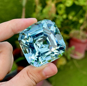 Phòng thí nghiệm tạo ra Aquamarine rạng rỡ cắt đệm cắt sẵn sàng để tàu Chất lượng cao mắt sạch sẽ và Loupe sạch từ skardu Pakistan - Product Image 1