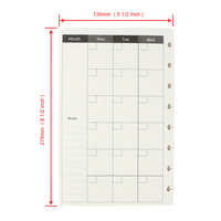 Recharge de planificateur mensuel Eagle pour planificateur de cahier à disque Recharges d'insertion A5 pour cahier à feuilles mobiles