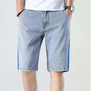 Pantalones Cortos de Mezclilla para Hombre Más Vendidos, Lavado Claro, Corte Recto, con Botones, Transpirables, Estilo Urbano, Cintura Alta, 100% Algodón, Tallas Grandes, OEM Personalizado - Product Image 1