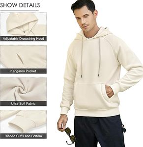 Sudadera Deportiva de Lana Merino 100% para Hombre, con Bolsillos Tipo Canguro, Cómoda, con Capucha y Cuello Redondo, Personalizable, Venta al Por Mayor - Product Image 3