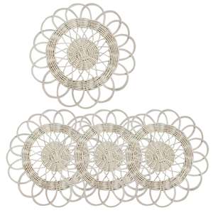 Eye-catching Bohemian <b>Placemat</b> Flower Shaped Woven <b>Placemat</b> Wicker <b>Rattan</b> Table Mat Charger Plate for Dining Table and Decor - Product Image 4