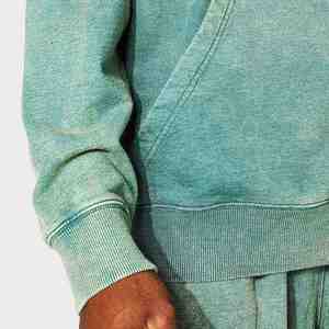 Vente en gros de sweats à capuche en polaire polyester pour hommes, avec poches, logo personnalisé, design uni, tissu écologique 300g - Product Image 4