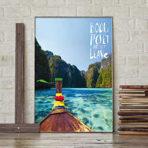 Póster de Diseño Moderno 'Reserva un Boleto y Simplemente Llévate el Pasaporte' para Pared - Product Image 2