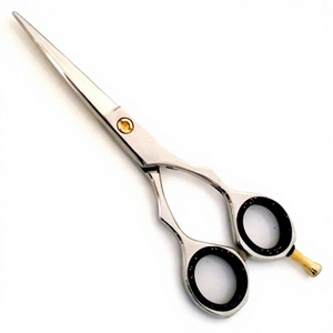 Ciseaux de barbier droits en acier inoxydable argenté de 5,5 pouces, ultra-affûtés, pour droitiers, idéaux pour la coiffure et la beauté - Meilleures ventes - Product Image 1