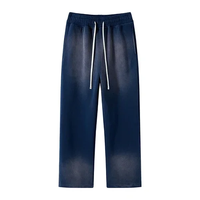 Pantalons décontractés pour hommes à bas prix et MOQ, pantalons baggy streetwear, pantalons à jambes larges délavés à l'acide, double ceinture, design personnalisé, pantalons de survêtement, joggers