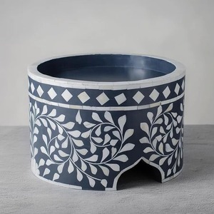 Le piédestal de socle de support de gâteau de cylindre de nacre bleue se tient pour la boulangerie et les desserts présentant - Product Image 1