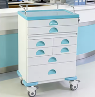 Chariot d'urgence médicale pour hôpital, chariot de distribution de médicaments haute capacité avec 6 tiroirs
