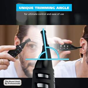 Tondeuse à sourcils et poils de nez 2-en-1 double face au lithium-ion, alimentée par batterie, pour la maison, le camping-car, la voiture, le garage, en plastique, conçue pour les hommes - Product Image 4