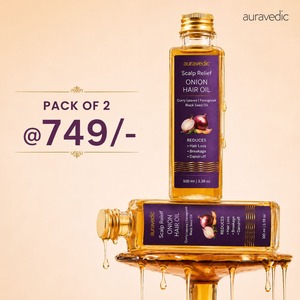 Paquete de 2 Aceites Capilares Orgánicos de Cebolla para Cabello Dañado, Nutritivo e Hidratante, a Base de Hierbas, Jengibre, Menta y Árbol de Té, Vegano 749/- - Product Image 2